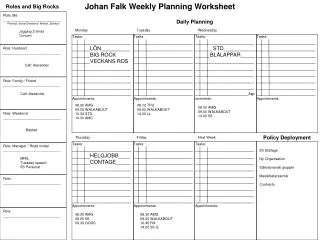 Johan Falk Weekly Planning Worksheet