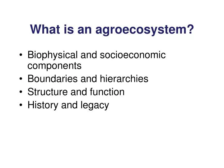 what is an agroecosystem