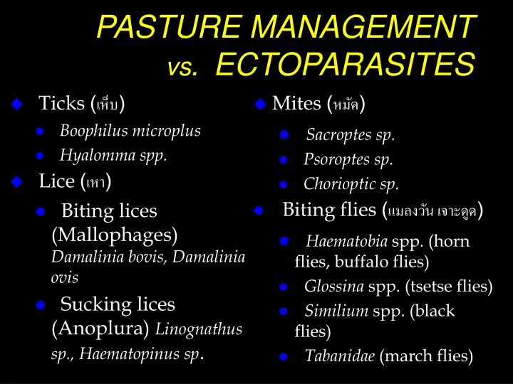 pasture management vs ectoparasites