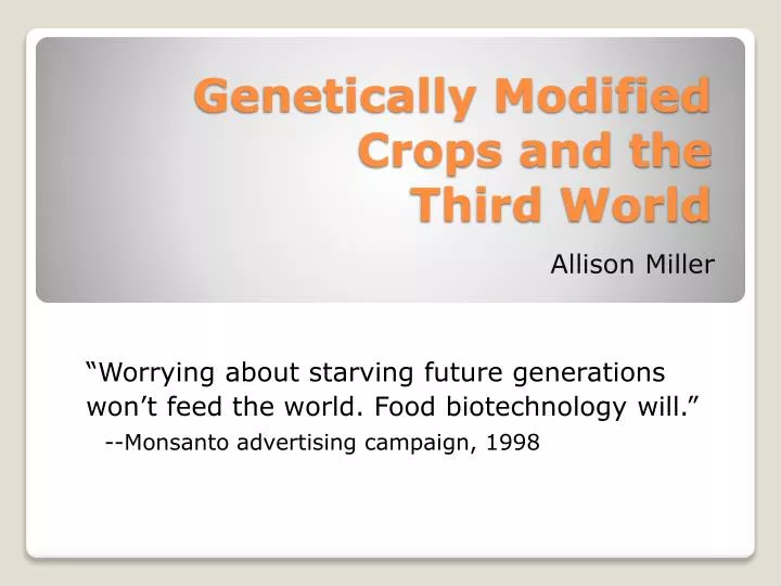 genetically modified crops and the third world