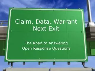 Claim, Data, Warrant Next Exit