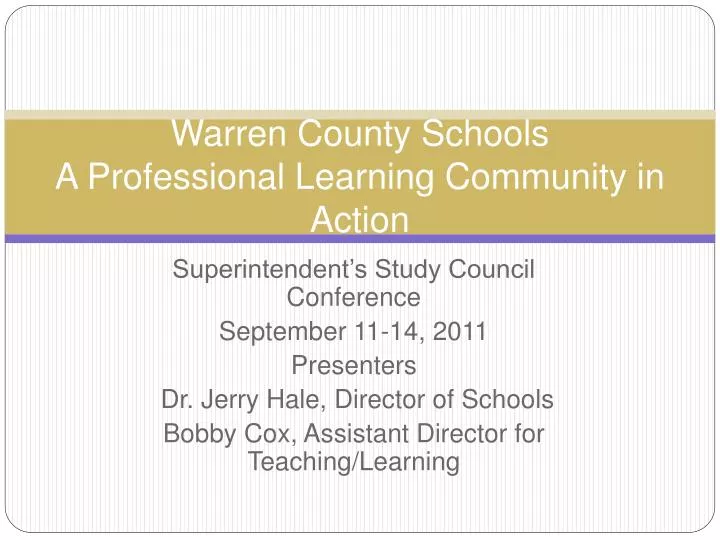 warren county schools a professional learning community in action