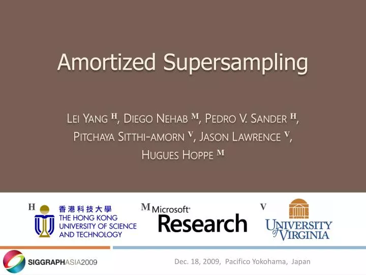 amortized supersampling