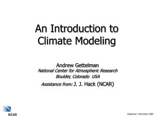 An Introduction to Climate Modeling