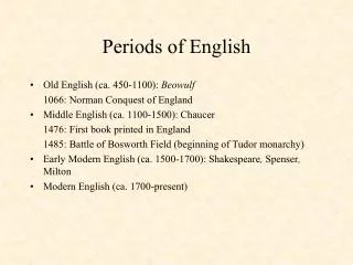 Periods of English