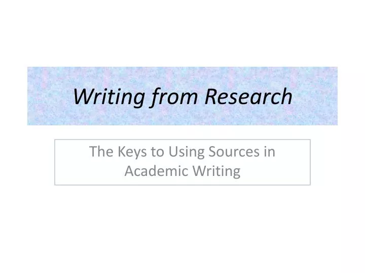 writing from research