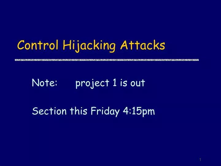 control hijacking attacks