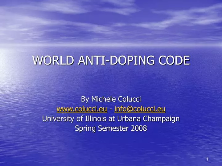 world anti doping code
