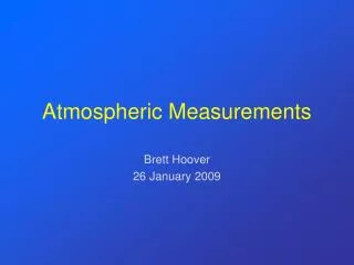 Atmospheric Measurements