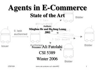 Agents in E-Commerce State of the Art Authors: Minghua He and Ho-fung Leung 2002