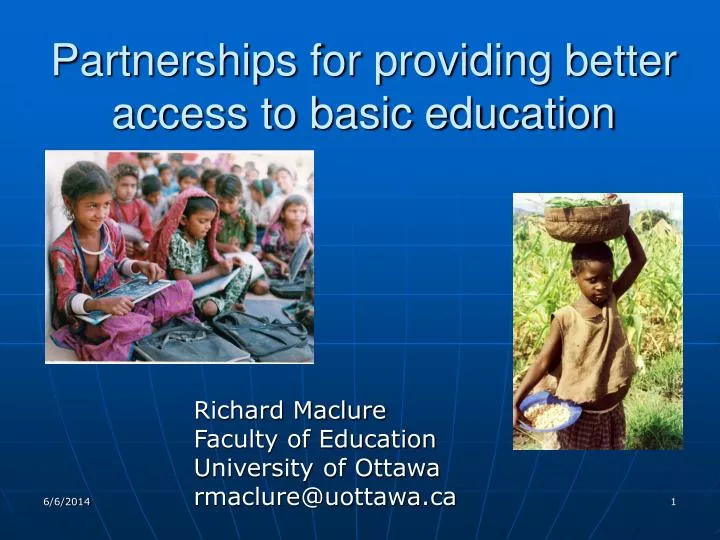 partnerships for providing better access to basic education