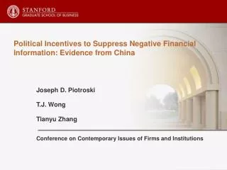 Political Incentives to Suppress Negative Financial Information: Evidence from China