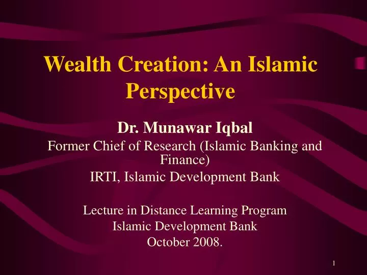 wealth creation an islamic perspective
