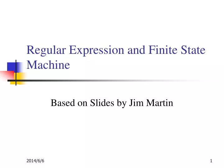 regular expression and finite state machine