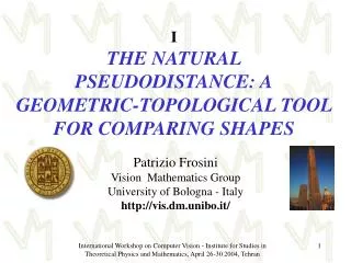 I THE NATURAL PSEUDODISTANCE: A GEOMETRIC-TOPOLOGICAL TOOL FOR COMPARING SHAPES