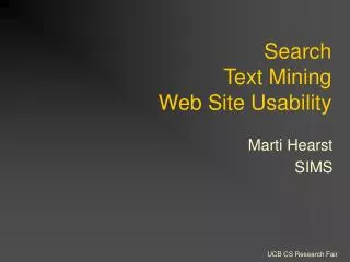 Search Text Mining Web Site Usability