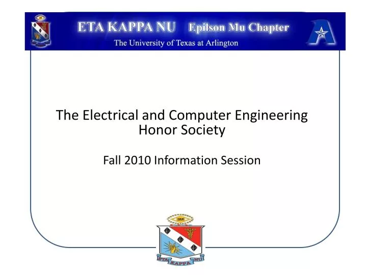 the electrical and computer engineering honor society fall 2010 information session