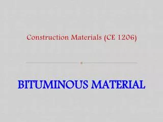 Construction Materials (CE 1206)