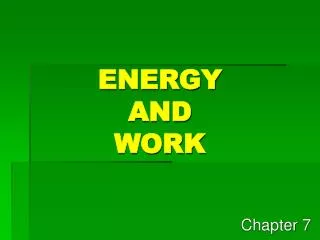 ENERGY AND WORK
