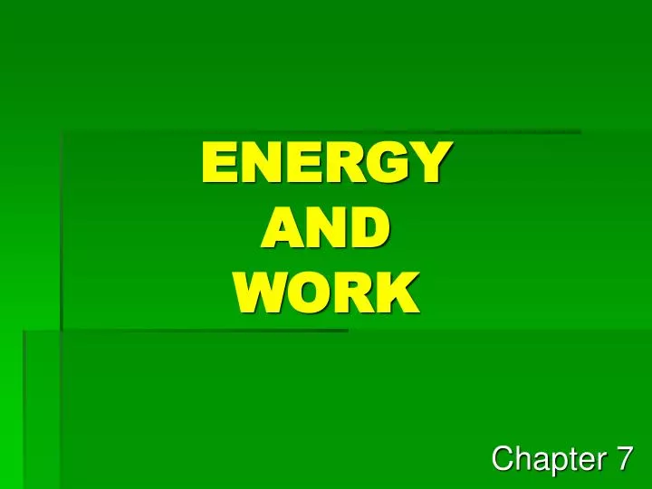 energy and work
