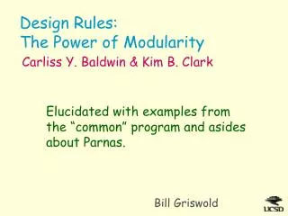 Design Rules: The Power of Modularity