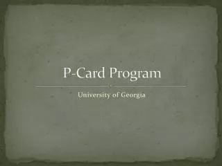 P-Card Program