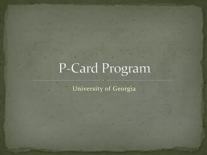 p card program