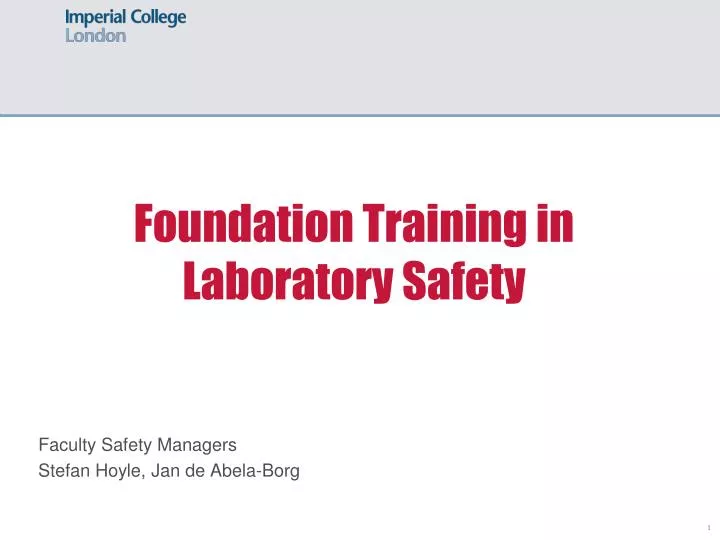 foundation training in laboratory safety