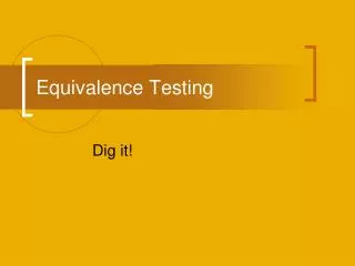 Equivalence Testing