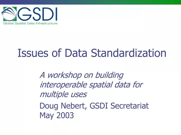issues of data standardization