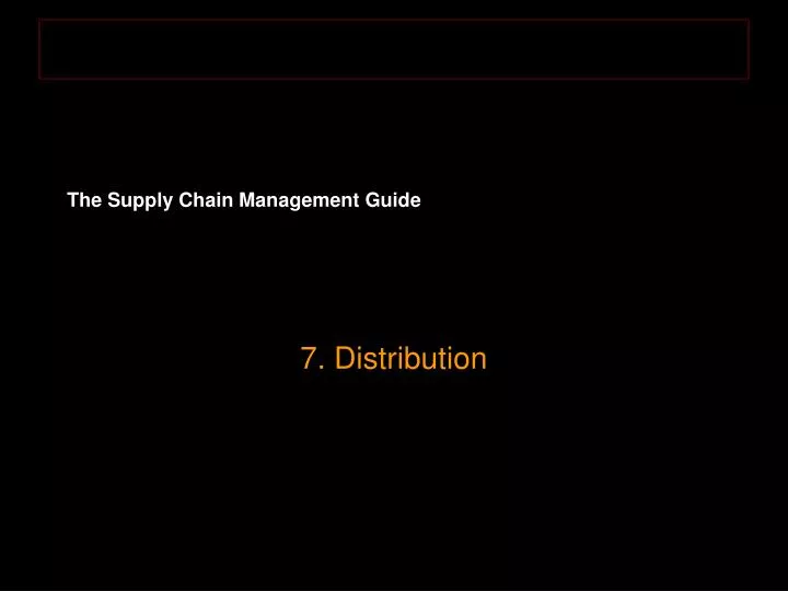 the supply chain management guide