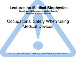 Occupational Safety When Using Medical Devices