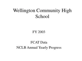 Wellington Community High School