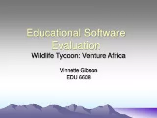 Educational Software Evaluation