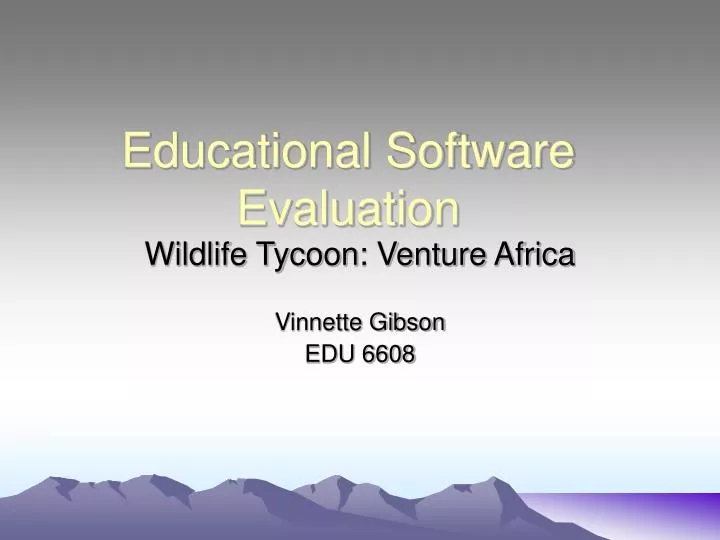 educational software evaluation