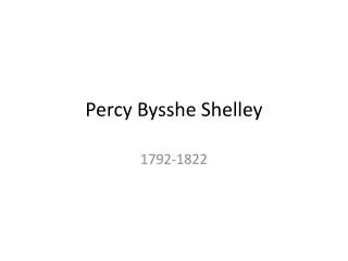 Percy Bysshe Shelley