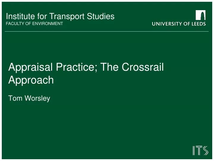 appraisal practice the crossrail approach