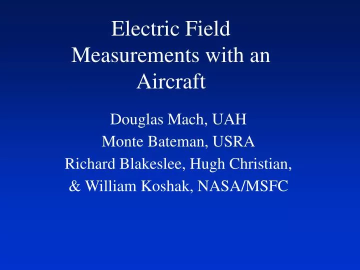electric field measurements with an aircraft