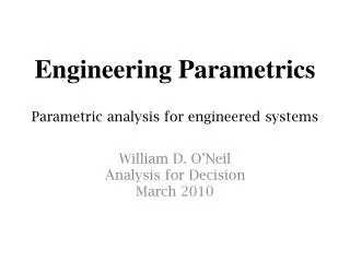 Engineering Parametrics