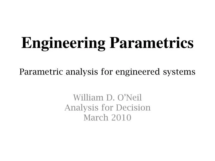 engineering parametrics