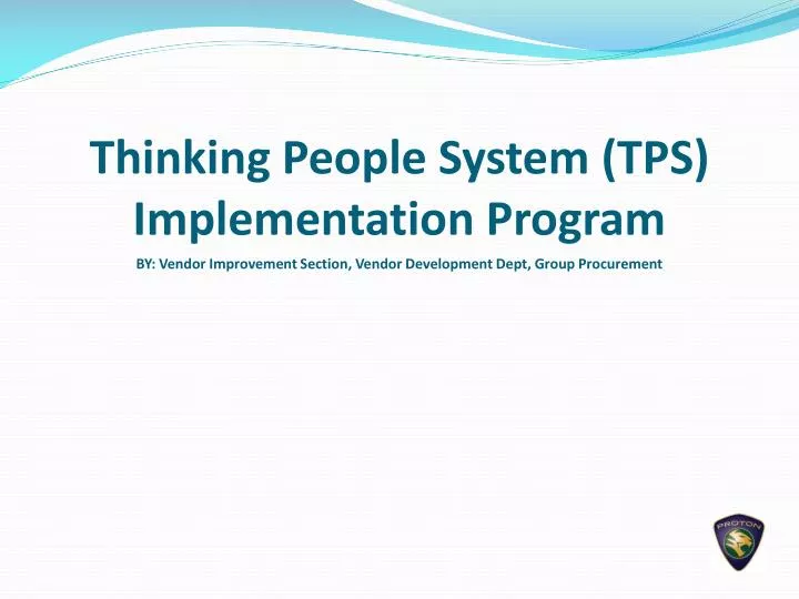 thinking people system tps implementation program