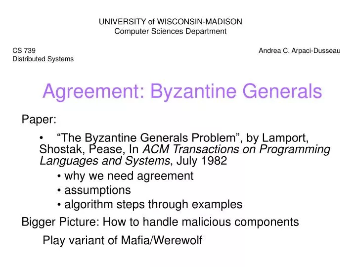 agreement byzantine generals