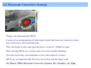 2.5 Mesoscale Convective Systems