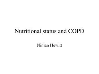 Nutritional status and COPD
