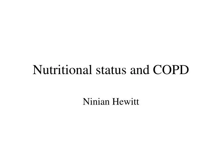 nutritional status and copd