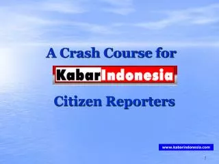 A Crash Course for Citizen Reporters