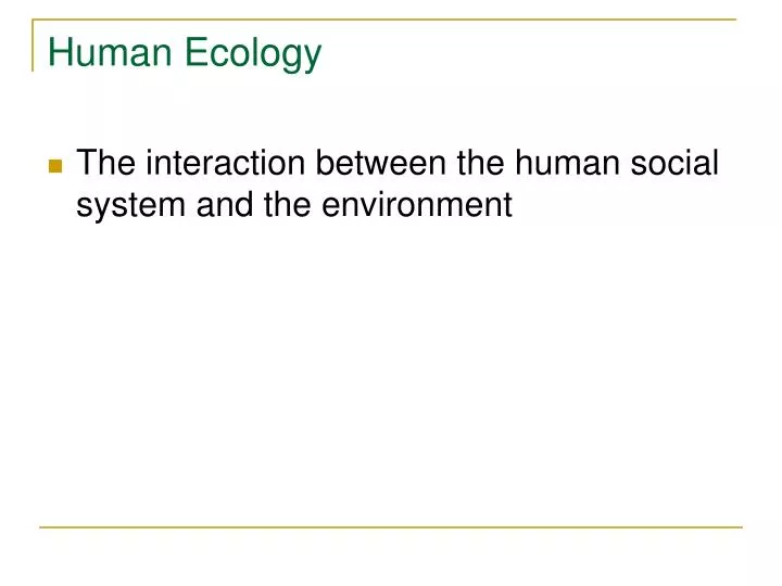 human ecology