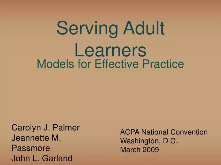 serving adult learners