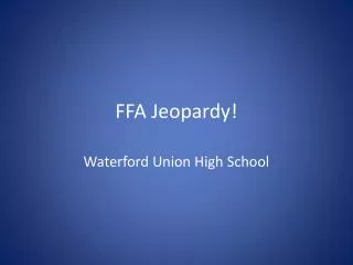 FFA Jeopardy!