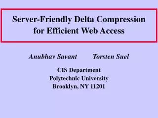 Server-Friendly Delta Compression for Efficient Web Access
